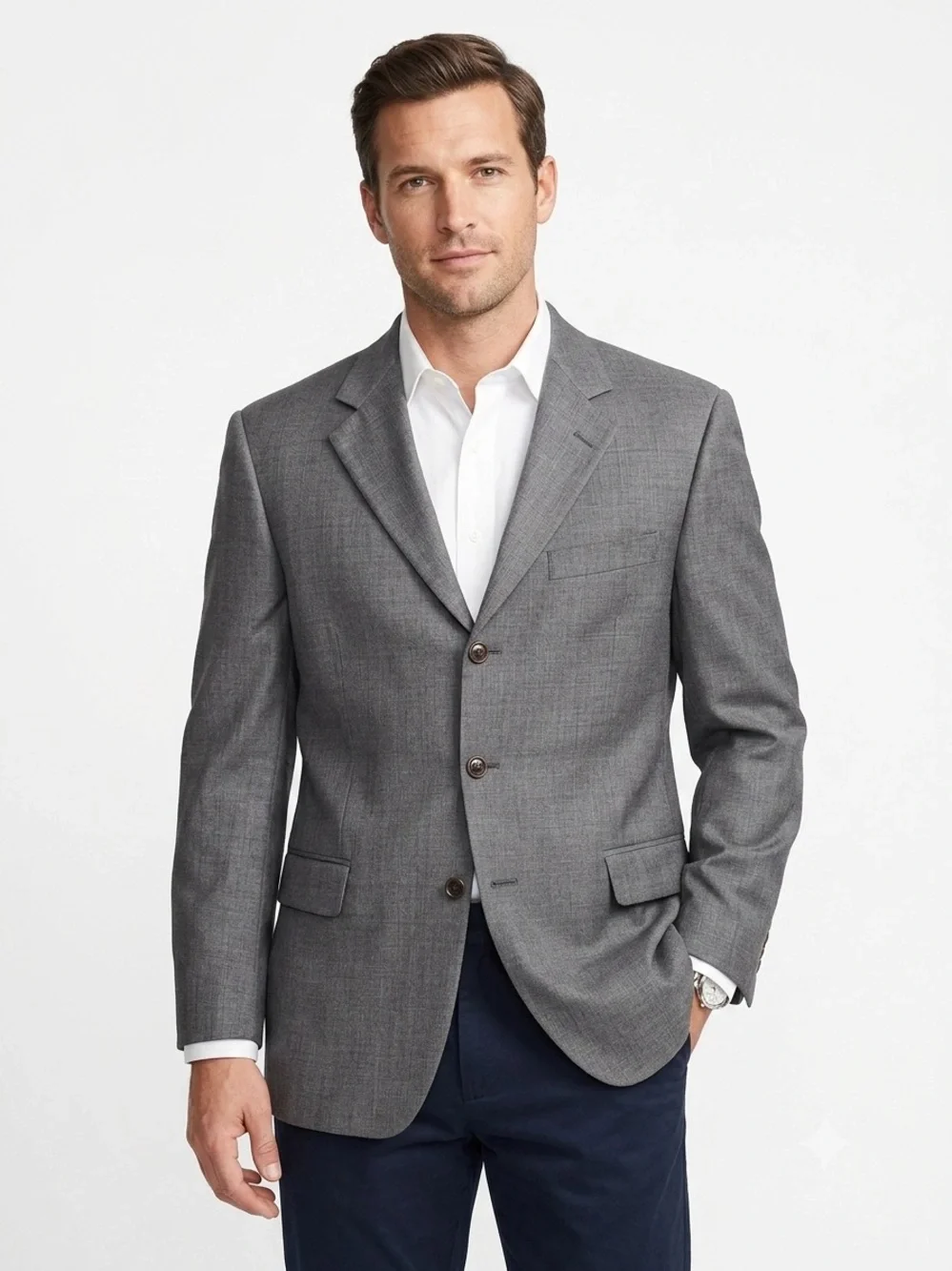 Brooks Brothers Gray Italian Wool Blazer Sport Coat Jacket 41R Classic Office